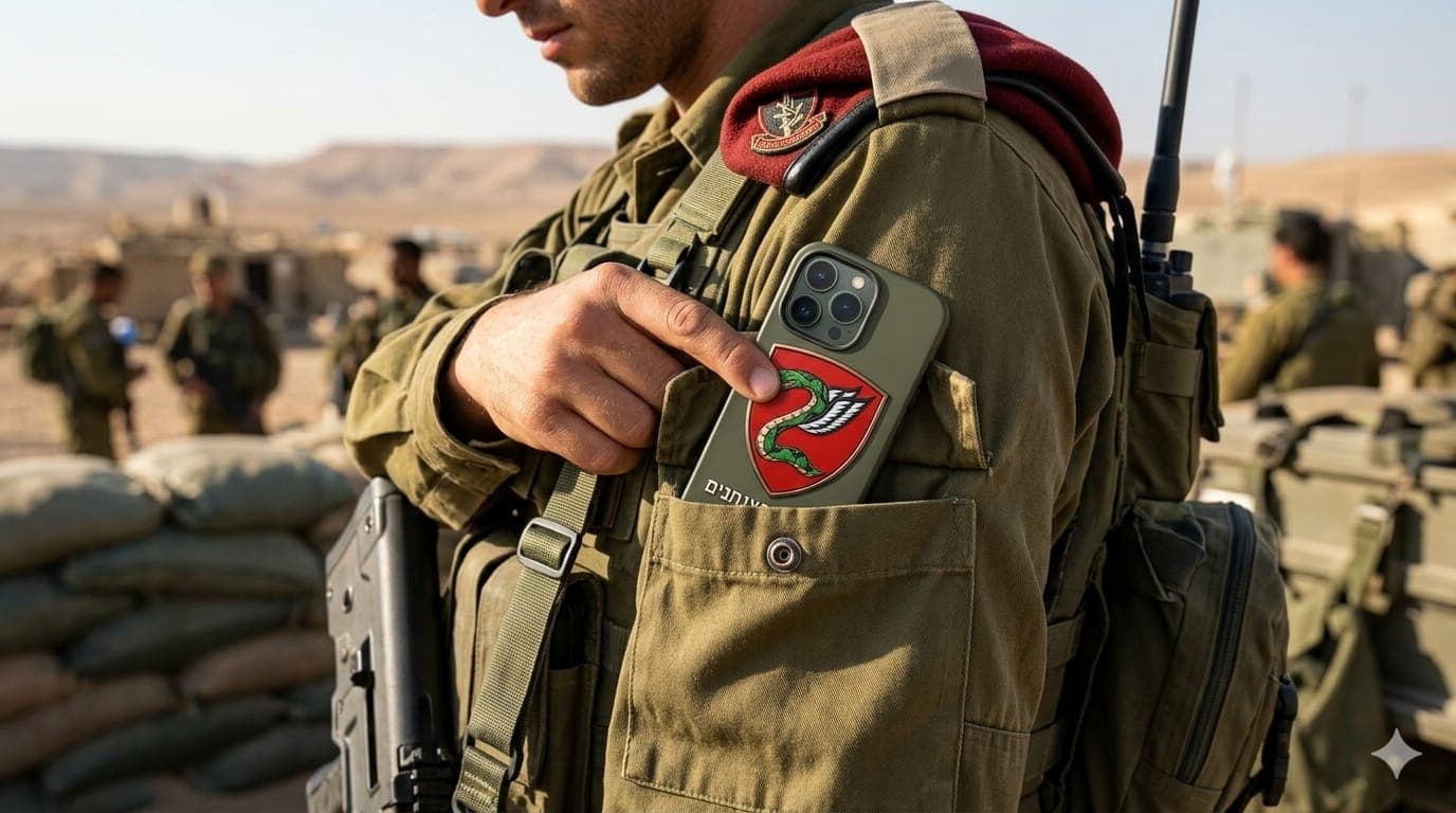 חייל במדים עומד בשטח מדברי